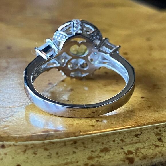 Natural Yellow Sapphire Sterling Silver Ring Size 5 - Picture 7 of 9